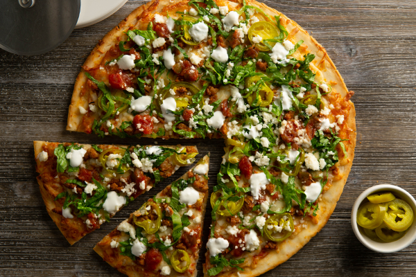Plant-based Tex-Mex Taco Pizza