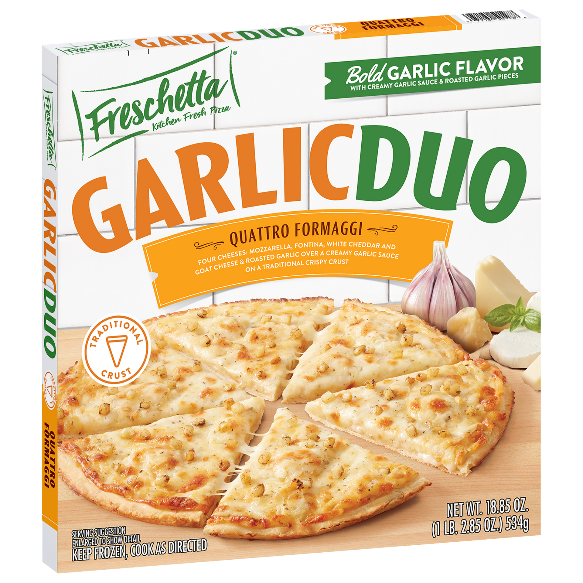 FRESCHETTA® Garlic Duo Four Cheese Frozen Pizza