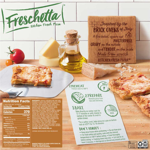 FRESCHETTA® Brick Oven Crust Five Cheese Pizza Back Panel