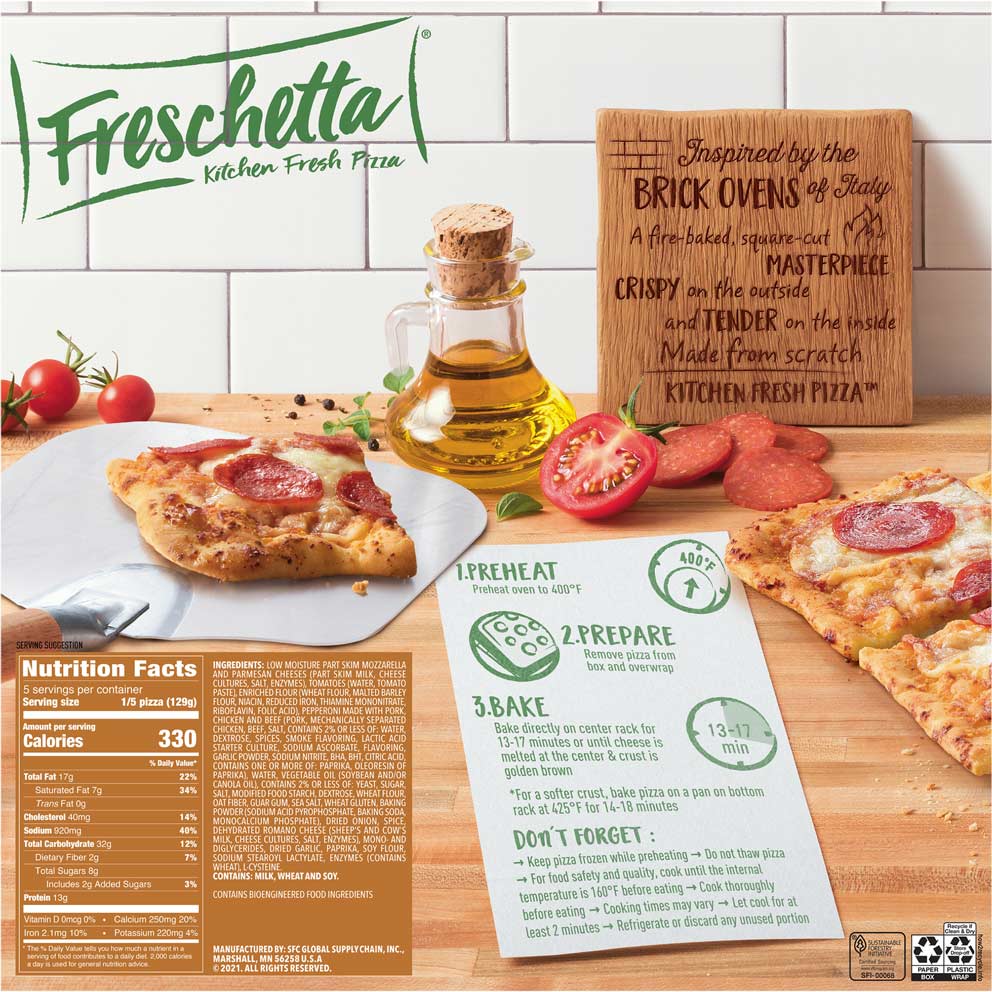 FRESCHETTA® Brick Oven Crust Pepperoni Pizza Back Panel