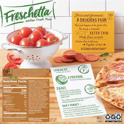 FRESCHETTA® Gluten Free Pepperoni Pizza Back Panel