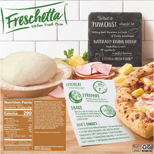 FRESCHETTA® Naturally Rising Crust Canadian Style Bacon & Pineapple Pizza Back Panel