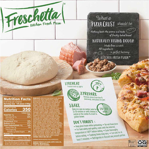 FRESCHETTA® Naturally Rising Crust Four Meat Pizza Back Panel